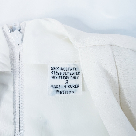 *Last Chance* Vintage NWT Albert Nipon A-Line Midi Dress Modest Ivory 2P - Picture 10 of 13